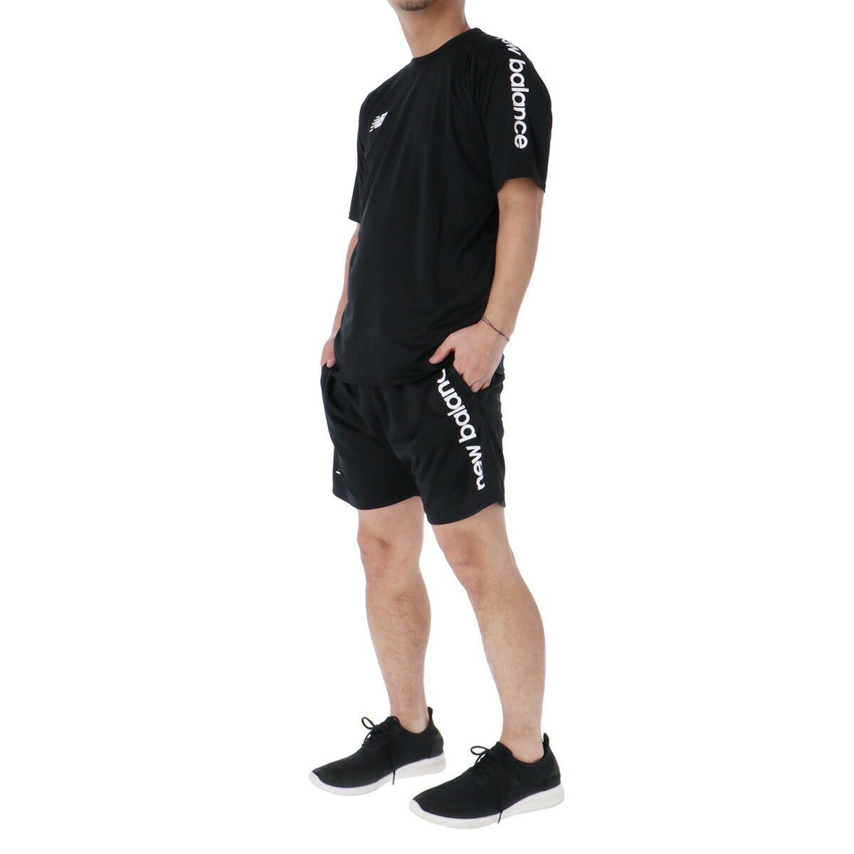 ニューバランス Tシャツ ハーフパンツ 上下 メンズ Black Out Fun & Play Edition 黒 ブラック AMT55211