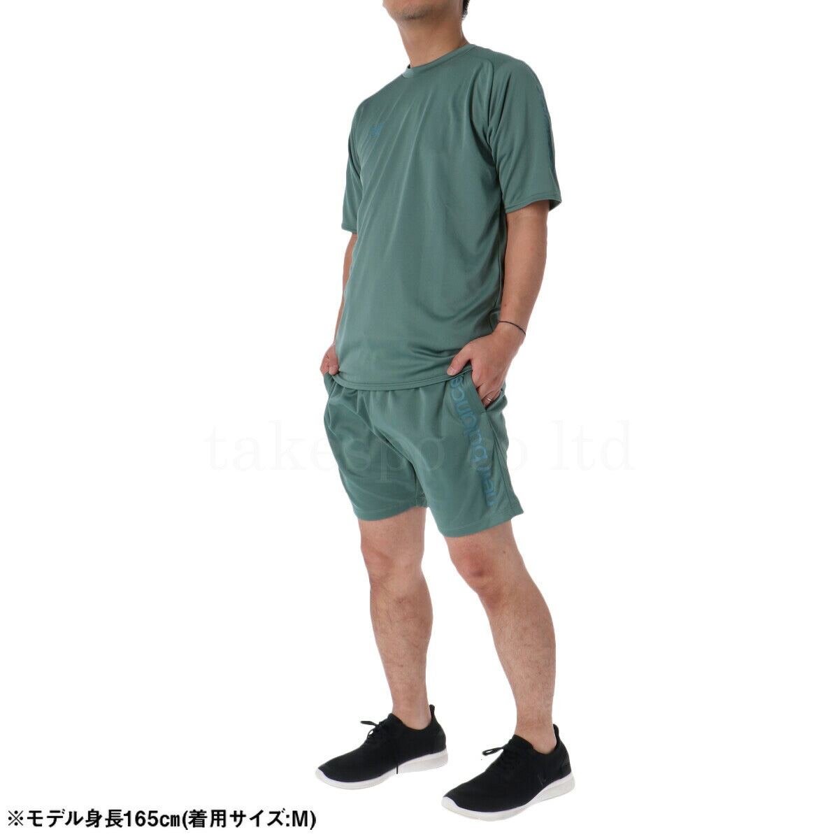 ニューバランス Tシャツ ハーフパンツ 上下 メンズ Black Out Fun & Play Edition 緑 グリーン AMT55211