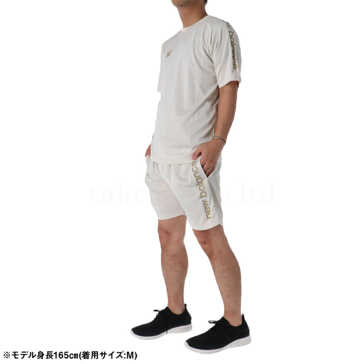 ニューバランス Tシャツ ハーフパンツ 上下 メンズ Black Out Fun & Play Edition 薄茶色 ベージュ AMT55211