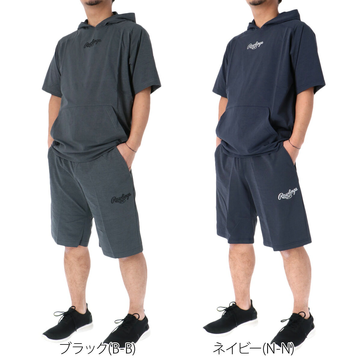 ローリングス Tシャツ ハーフパンツ 上下 メンズ ブラックレーベル BLACK LABEL ブラック ネイビー AOS12S03