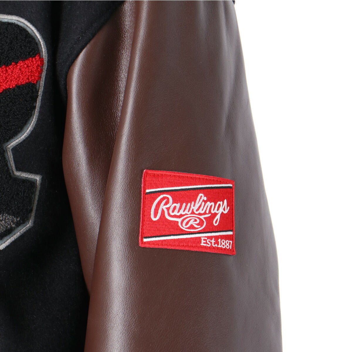 ローリングス スタジアムジャンパー（スタジャン） メンズ ブランド Rawlings スタジャン バーシティジャンパー レザー メルトン ワッペン 保温 ブルゾン スナップボタン ゆったり 革 皮革 黒 AOS15F10 あす楽 新作 大きいサイズ 有 スポーツウェア トレーニングウェア スポーツ おしゃれ - 【公式】限定ジャージのタケスポ（Limited jersey takespo）