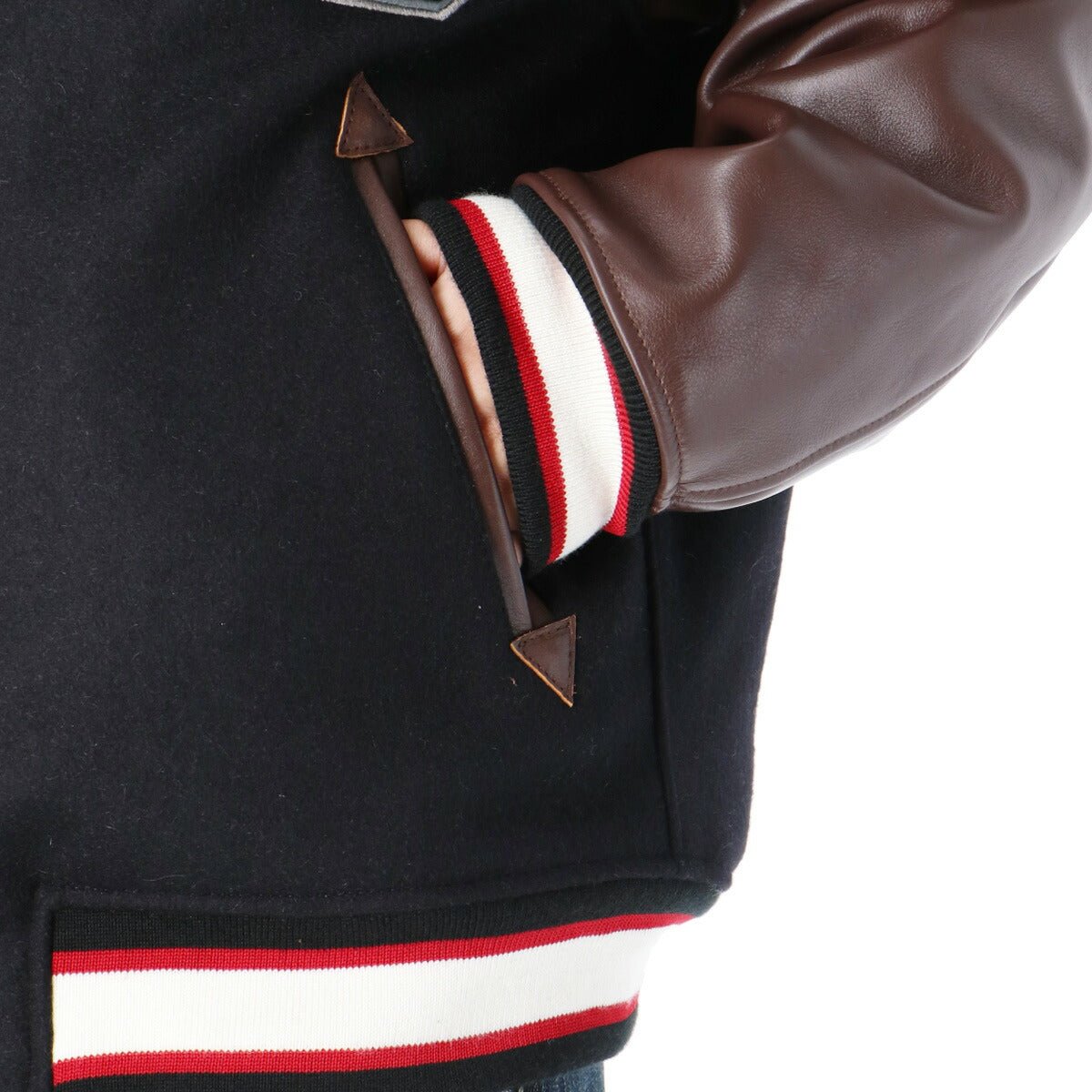 ローリングス スタジアムジャンパー（スタジャン） メンズ ブランド Rawlings スタジャン バーシティジャンパー レザー メルトン ワッペン 保温 ブルゾン スナップボタン ゆったり 革 皮革 黒 AOS15F10 あす楽 新作 大きいサイズ 有 スポーツウェア トレーニングウェア スポーツ おしゃれ - 【公式】限定ジャージのタケスポ（Limited jersey takespo）