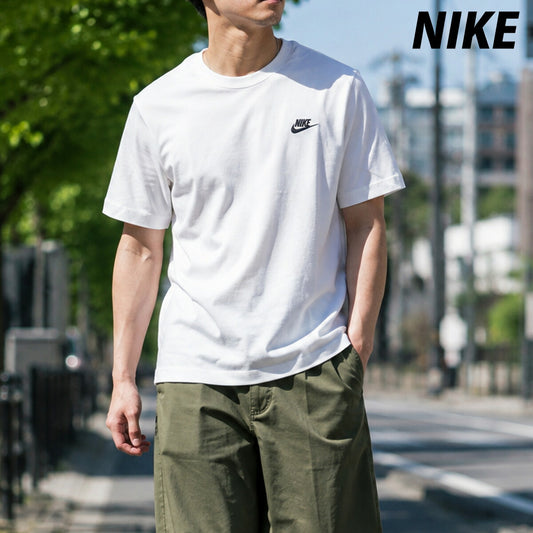 ナイキ 半袖 クラブ Tシャツ メンズ ブランド NIKE 綿T コットン100% ワンポイントロゴ AR4999 101 白 ホワイト 新作 大きいサイズ 有 スポーツウェア トレーニングウェア スポーツ おしゃれ