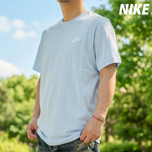 ナイキ 半袖 クラブ Tシャツ メンズ ブランド NIKE 綿T コットン100% ワンポイントロゴ AR4999 408 青 ブルー 新作 大きいサイズ 有 スポーツウェア トレーニングウェア スポーツ おしゃれ