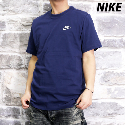 ナイキ 半袖 クラブ Tシャツ メンズ ブランド NIKE 綿T コットン100% ワンポイントロゴ AR4999 410 紺 ネイビー 新作 大きいサイズ 有 スポーツウェア トレーニングウェア スポーツ おしゃれ