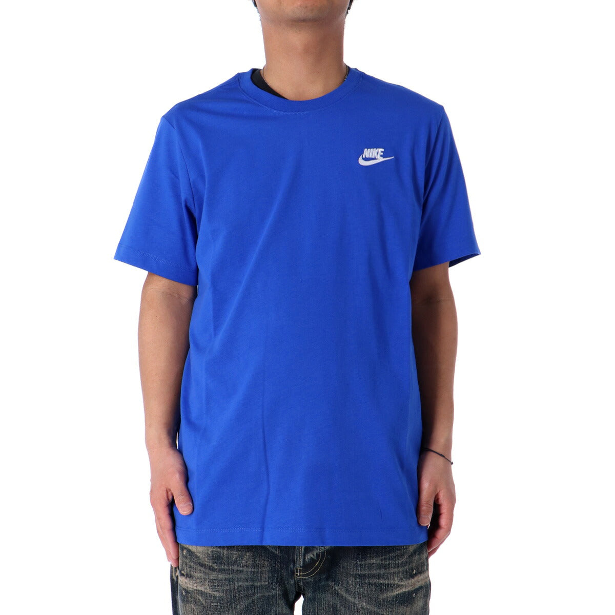 ナイキ 半袖 クラブ Tシャツ メンズ ブランド NIKE 綿T コットン100% ワンポイントロゴ AR4999 480 青 ブルー 新作 大きいサイズ 有 スポーツウェア トレーニングウェア スポーツ おしゃれ