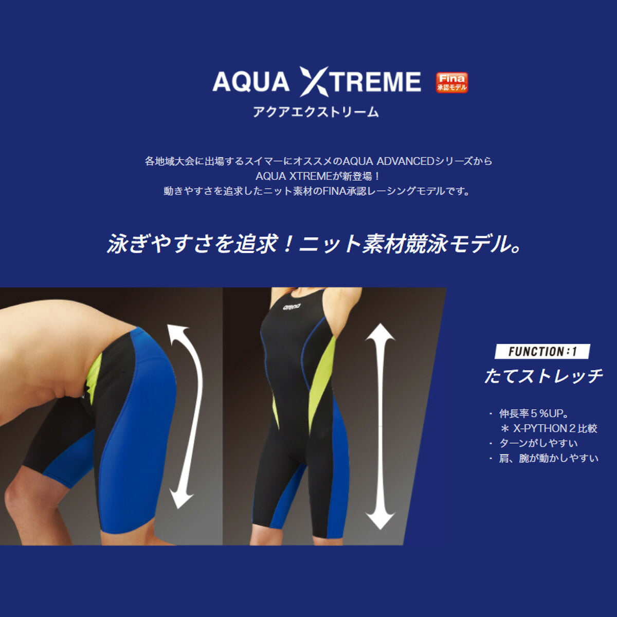 アリーナ ガールズ スイムウェア アクアアドバンスド AQUA ADVANCED arena アパレル ARN1020WJ