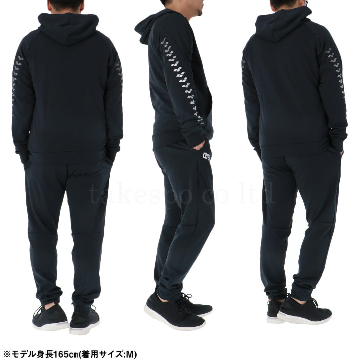 アリーナ スウェット 上下 メンズ チーム ブラック グレー AS6SSW30U
