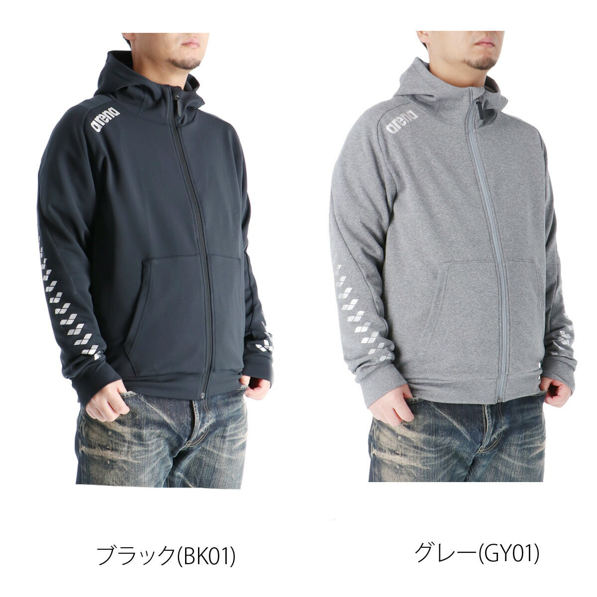 アリーナ スウェットパーカー メンズ チーム ブラック グレー AS6SSW31U