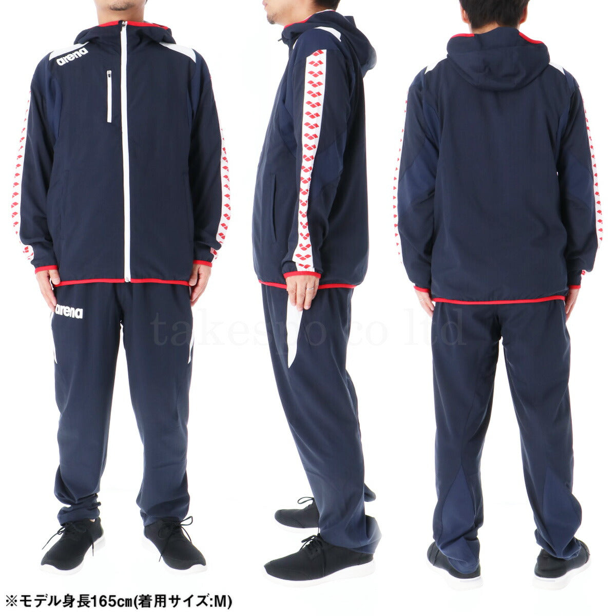 アリーナ メンズ ウインドブレーカー上下 チーム arena アパレル 上下 ASS4JKU001/ASS4LPU002