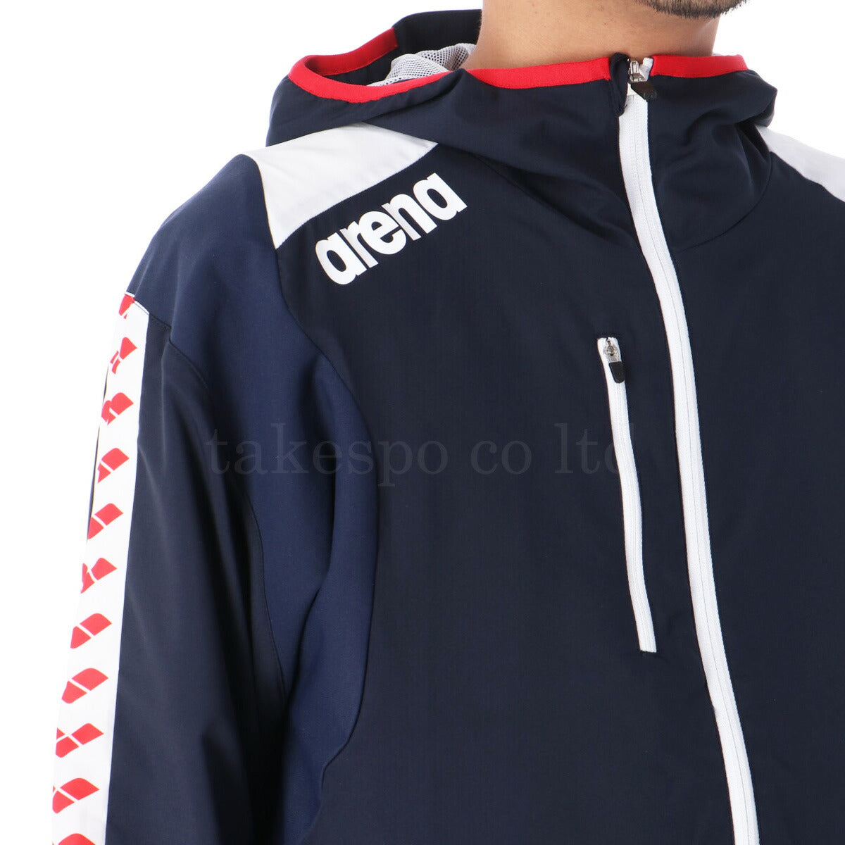 アリーナ ウインドブレーカー 上下 メンズ チーム ブラック ネイビー ブルー ASS4JKU001