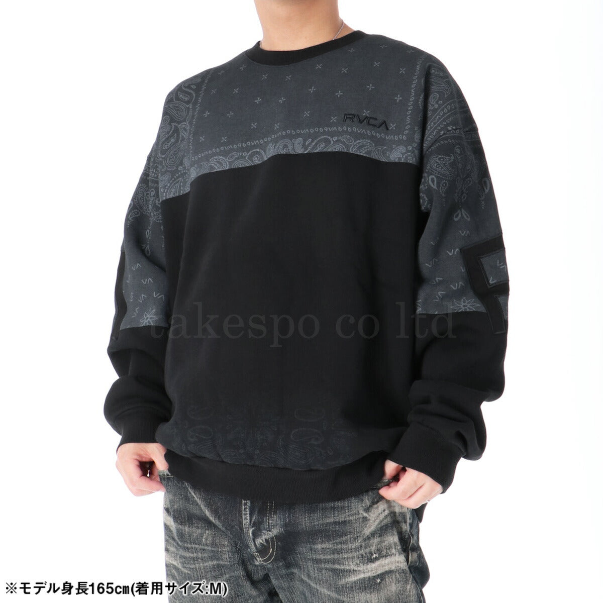 ルーカ スウェットシャツ メンズ FADE BACK SIDE ARCH RVCA ブラック ベージュ BF042001