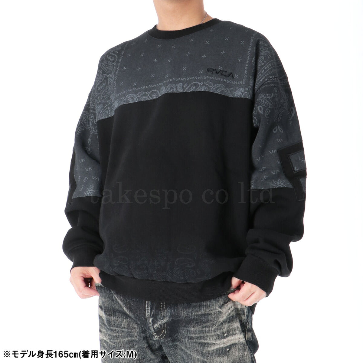 ルーカ スウェットシャツ メンズ FADE BACK SIDE ARCH RVCA ブラック ベージュ BF042001