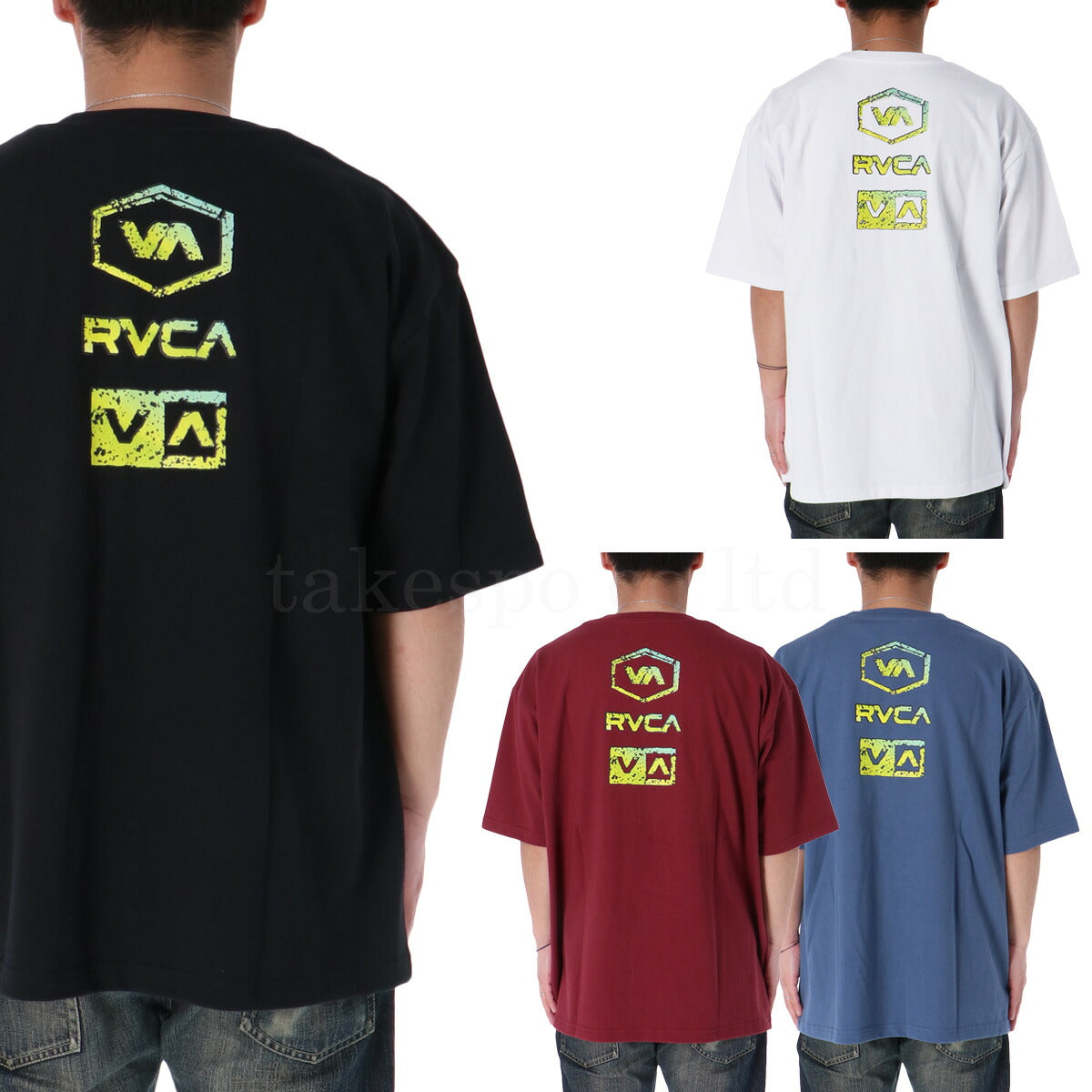 ルーカ Tシャツ メンズ ストーンウォッシュ ブラック ホワイト レッド ブルー BF04A203
