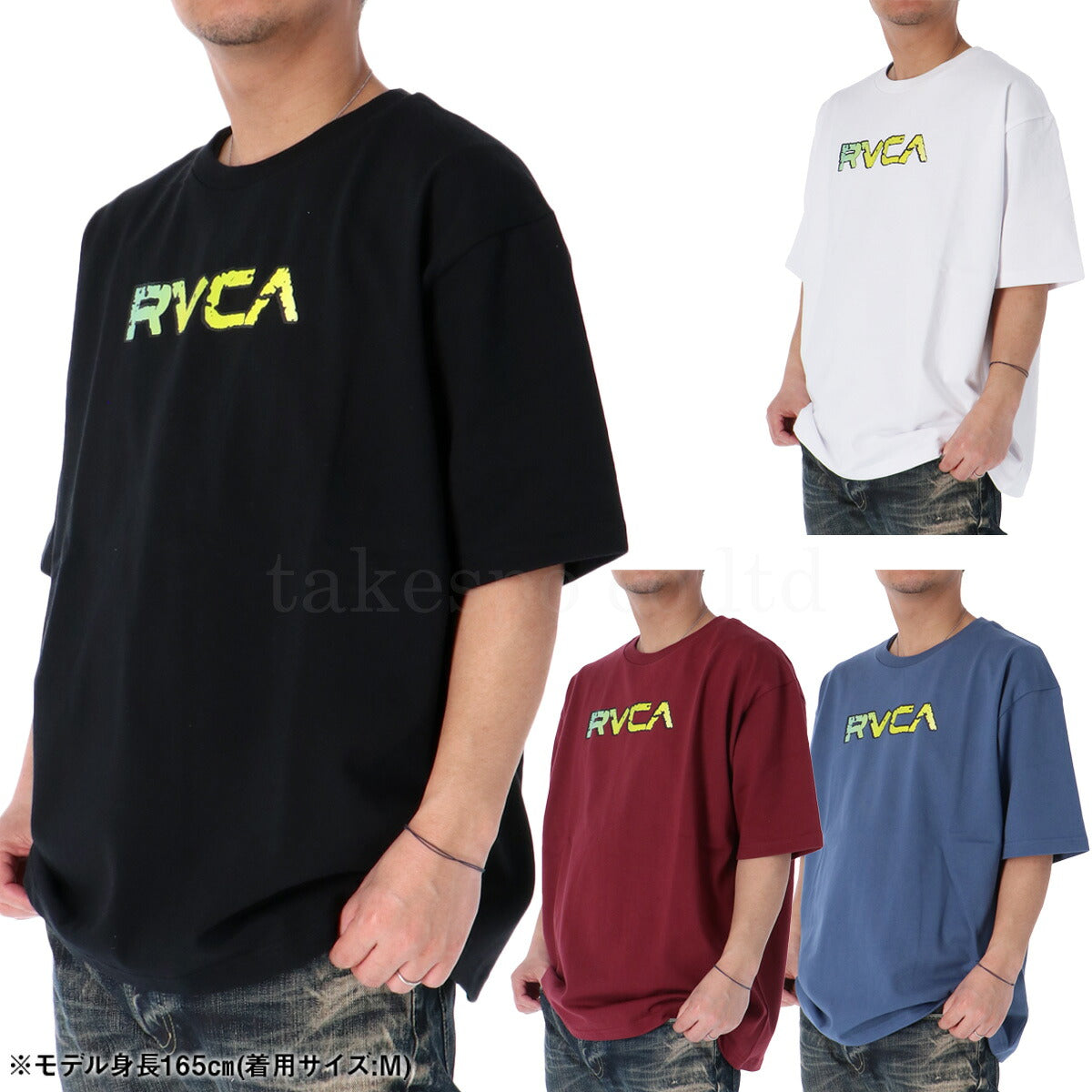 ルーカ Tシャツ メンズ ストーンウォッシュ ブラック ホワイト レッド ブルー BF04A203