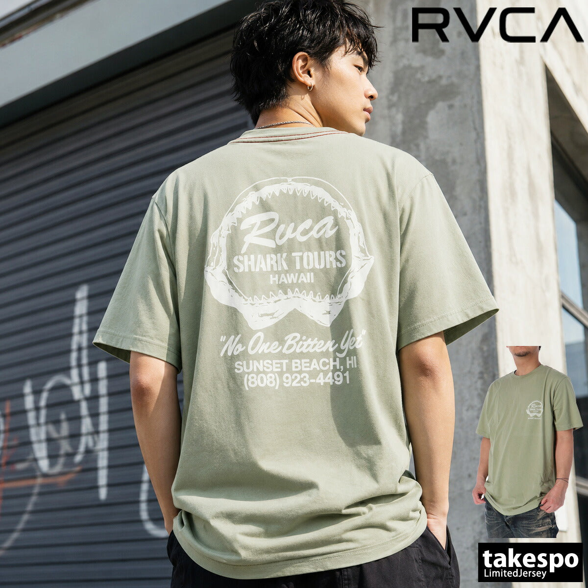 ルーカ Tシャツ メンズ SHARK TOURS グレー カーキグリーン BF04A292