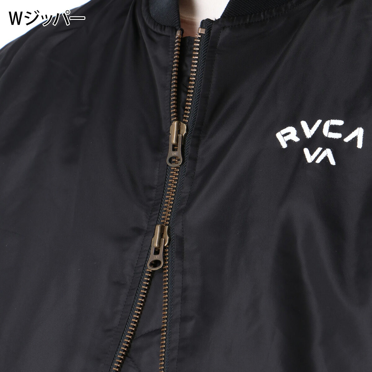 ルーカ メンズ ブランド RVCA MA-1 ボンバージャケット 中綿入り フルジップ バックプリント 黒 保温 BG042757 ブラック 大きいサイズ 有 スポーツウェア トレーニングウェア スポーツ おしゃれ