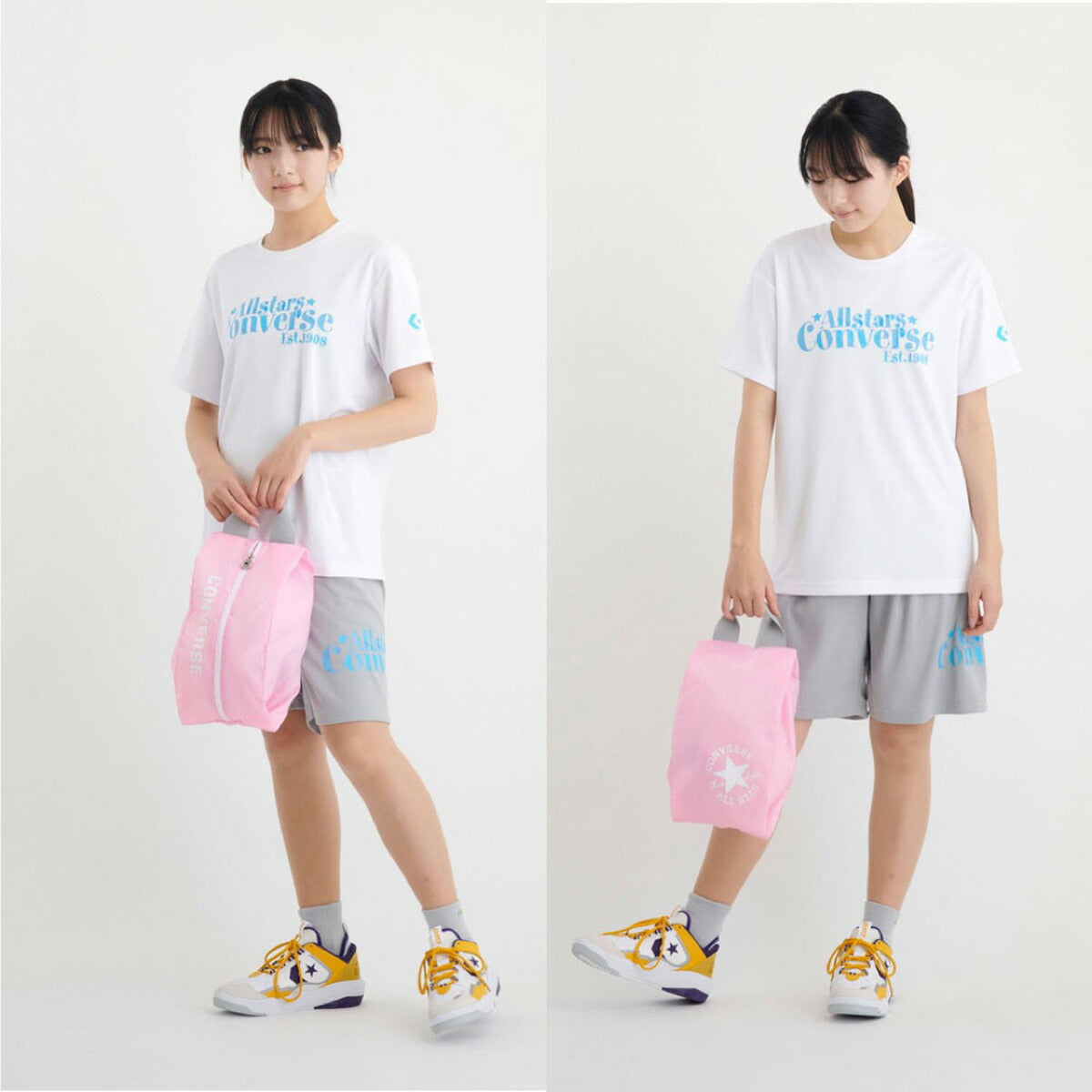 コンバース バッグ メンズ レディース ブランド シューズバッグ シューズケース マルチバッグ バスケットボール 軽量 カバン バック 部活 グリーン イエロー ピンク パープル CONVERSE