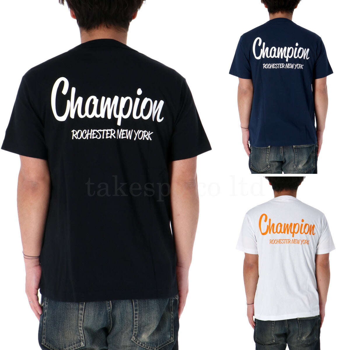 チャンピオン Tシャツ メンズ ベーシック ブラック ネイビー ホワイト C3B340