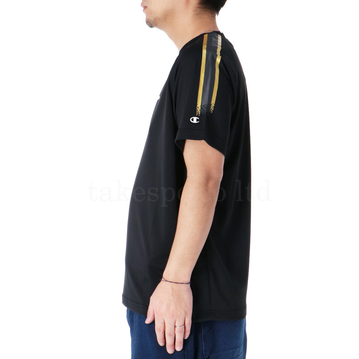 チャンピオン Tシャツ メンズ バレーシャツ ブラック C3BV301
