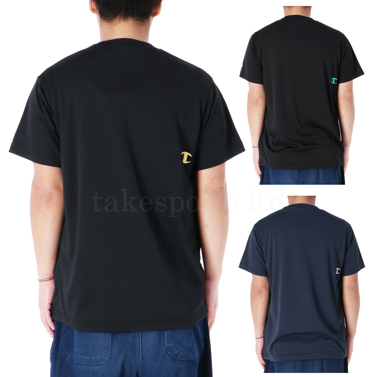 チャンピオン Tシャツ メンズ シーヴェイパー ブラック ネイビー C3BV302
