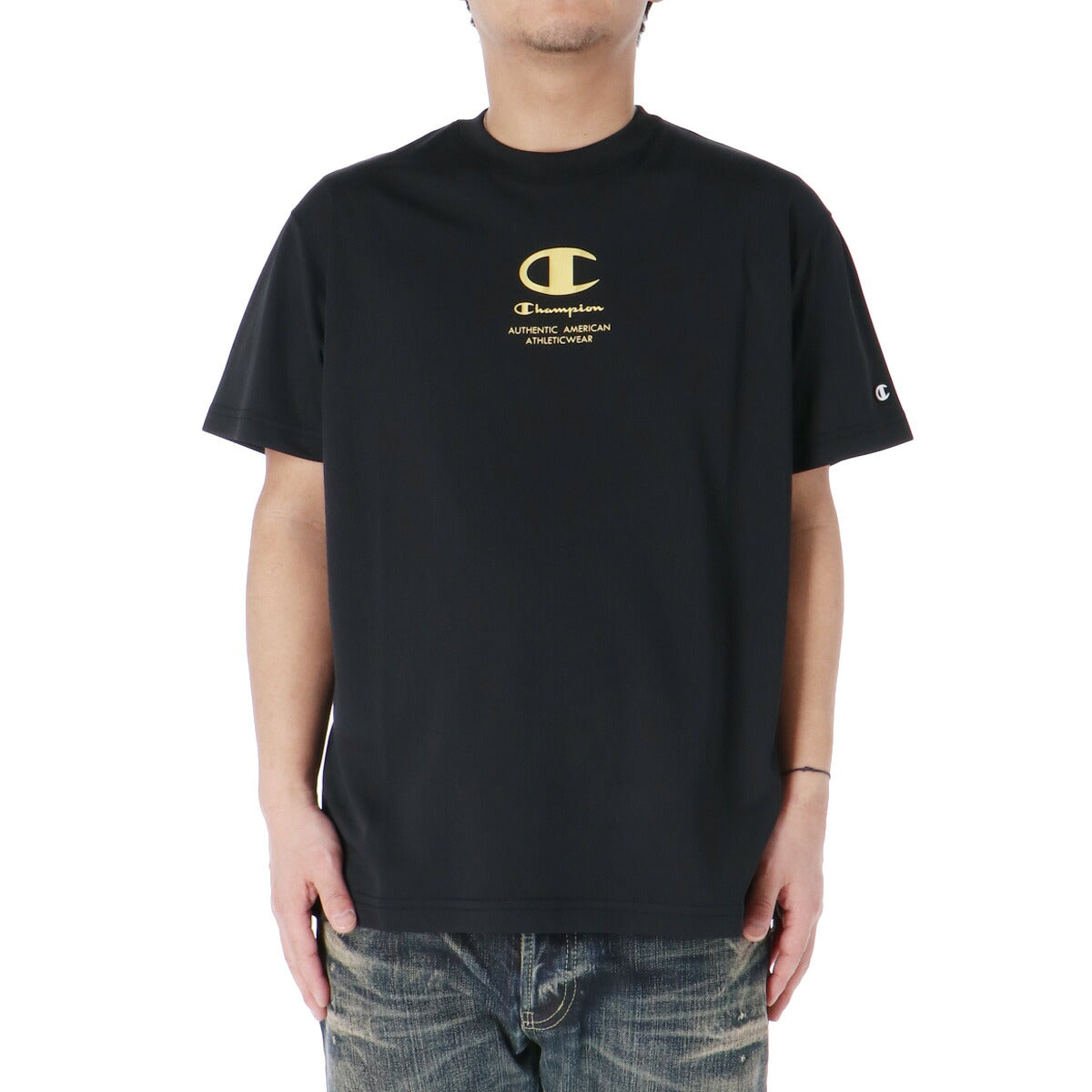 チャンピオン Tシャツ メンズ バレーボール ブラック ホワイト ネイビー C3BV305
