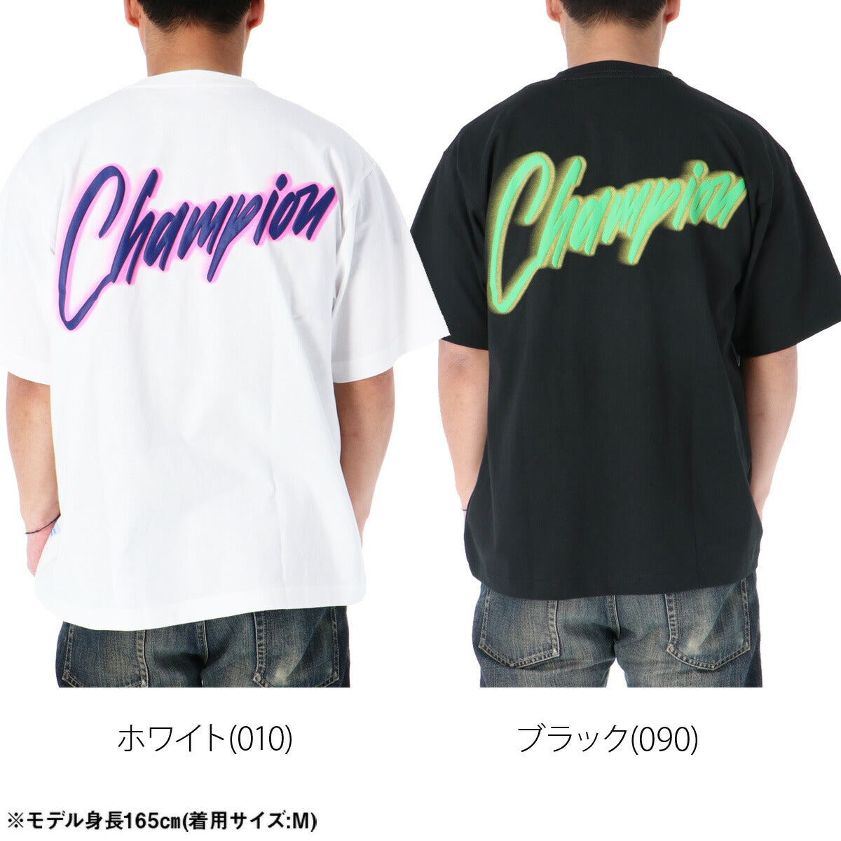 チャンピオン Tシャツ メンズ アクションスタイル ホワイト ブラック C3D332