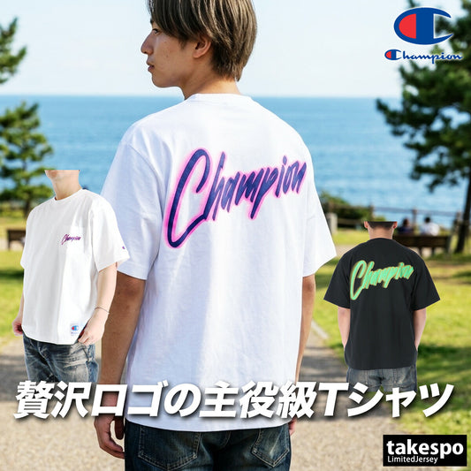 チャンピオン Tシャツ メンズ アクションスタイル ホワイト ブラック C3D332