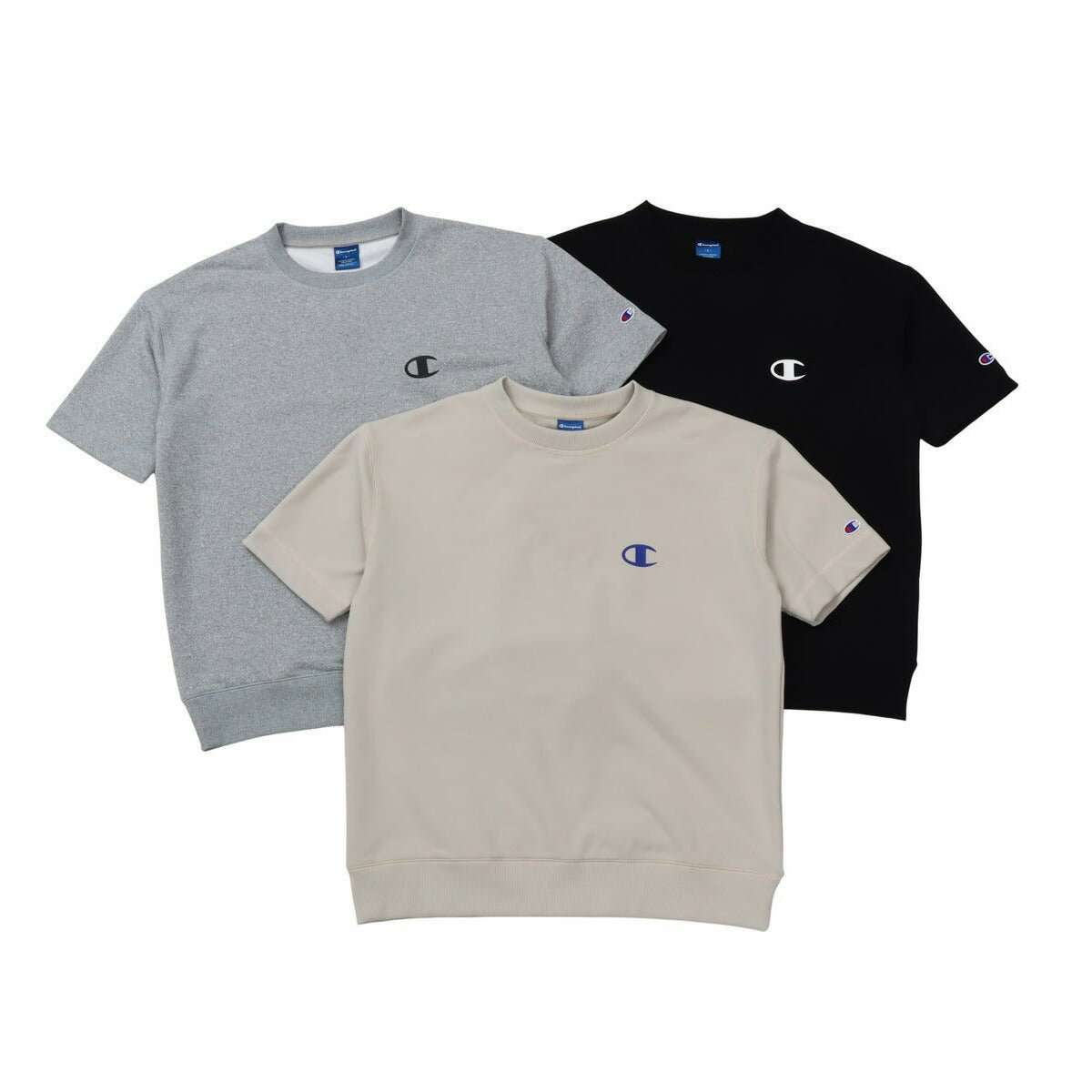 チャンピオン トレーナー スウェット テックウィーブ スウェットシャツ メンズ ブランド クルーネック スエット Champion 半袖 ドライ 裏毛 バックプリント付き 黒 C3DS002 大きいサイズ 有 スポーツウェア トレーニングウェア スポーツ おしゃれ - 【公式】限定ジャージのタケスポ（Limited jersey takespo）