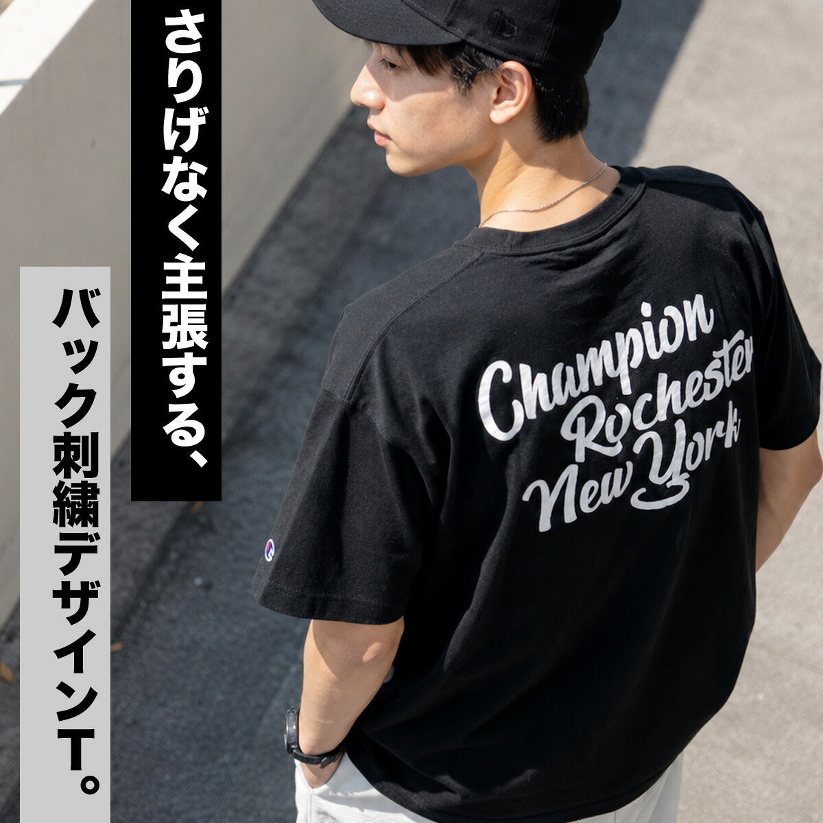 チャンピオン 半袖 Tシャツ メンズ ブランド Champion コットン100 綿100 バックプリント付き 黒 白 C3E302 ブラック ホワイト ネイビー 新作 大きいサイズ 有 スポーツウェア トレーニングウェア スポーツ