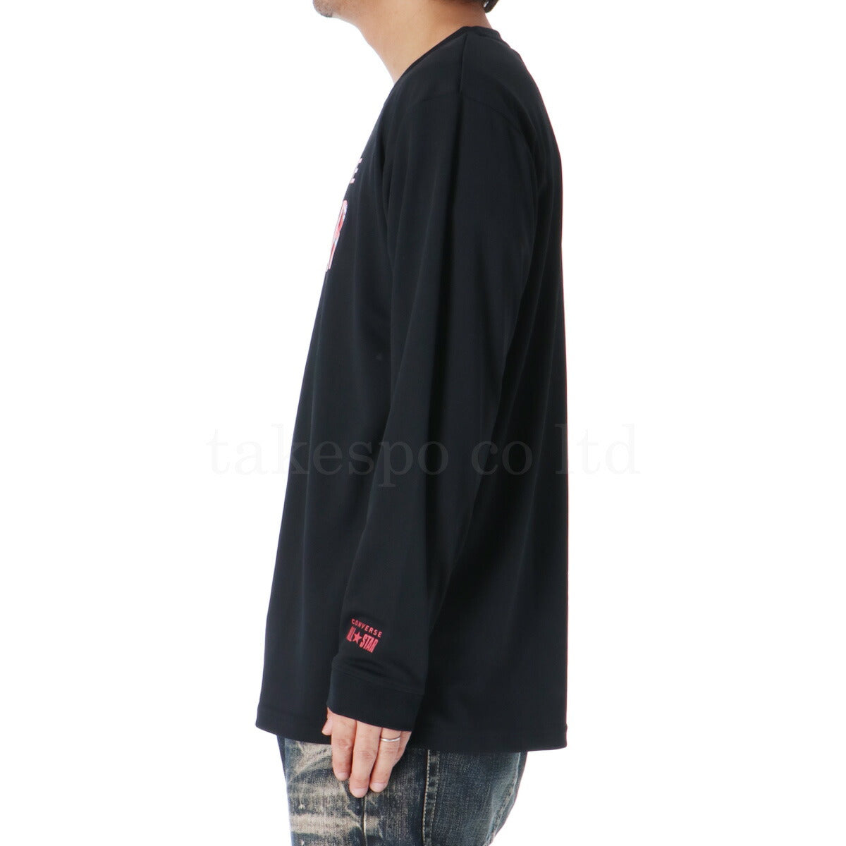 コンバース Tシャツ メンズ プリントロングスリーブシャツ ホワイト ブラック CB242360L