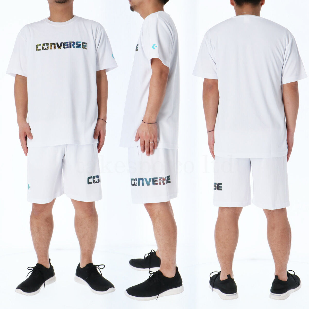 コンバース Tシャツ ハーフパンツ 上下 メンズ 5S ホワイト ブラック ネイビー CB251361