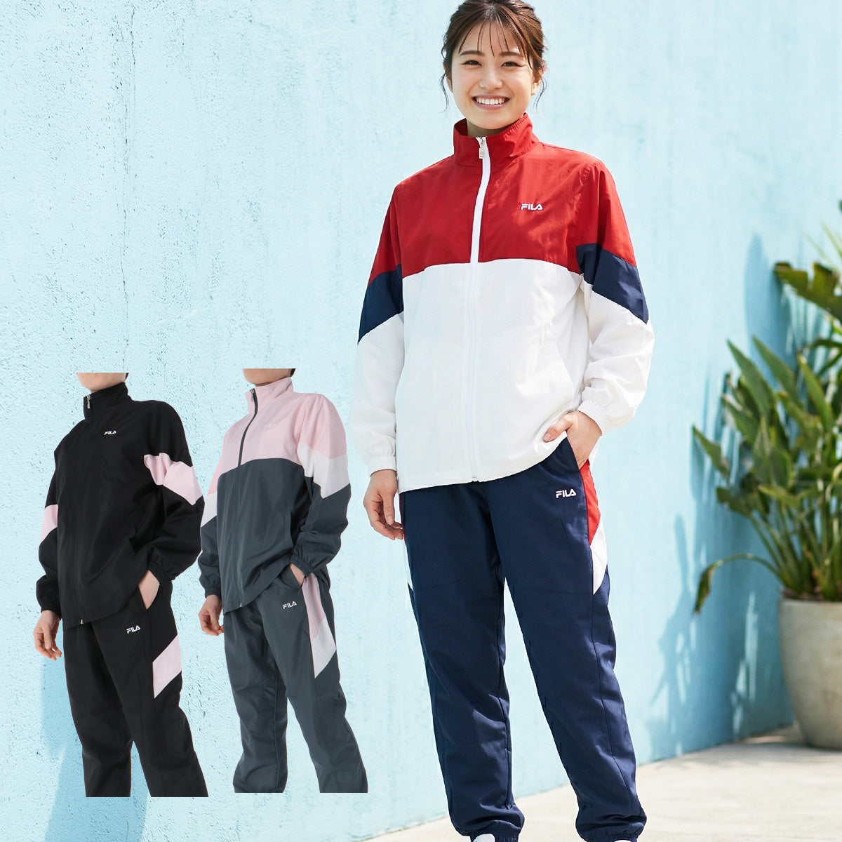 フィラ ウインドブレーカー 上下 レディース ブラック レッド ピンク CE6SDW031