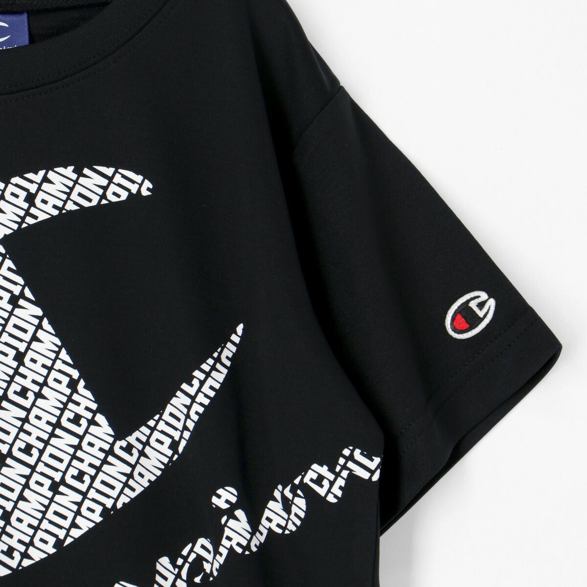 チャンピオン Tシャツ ハーフパンツ 上下 ジュニア メッシュ ホワイト ブラック CKBS323