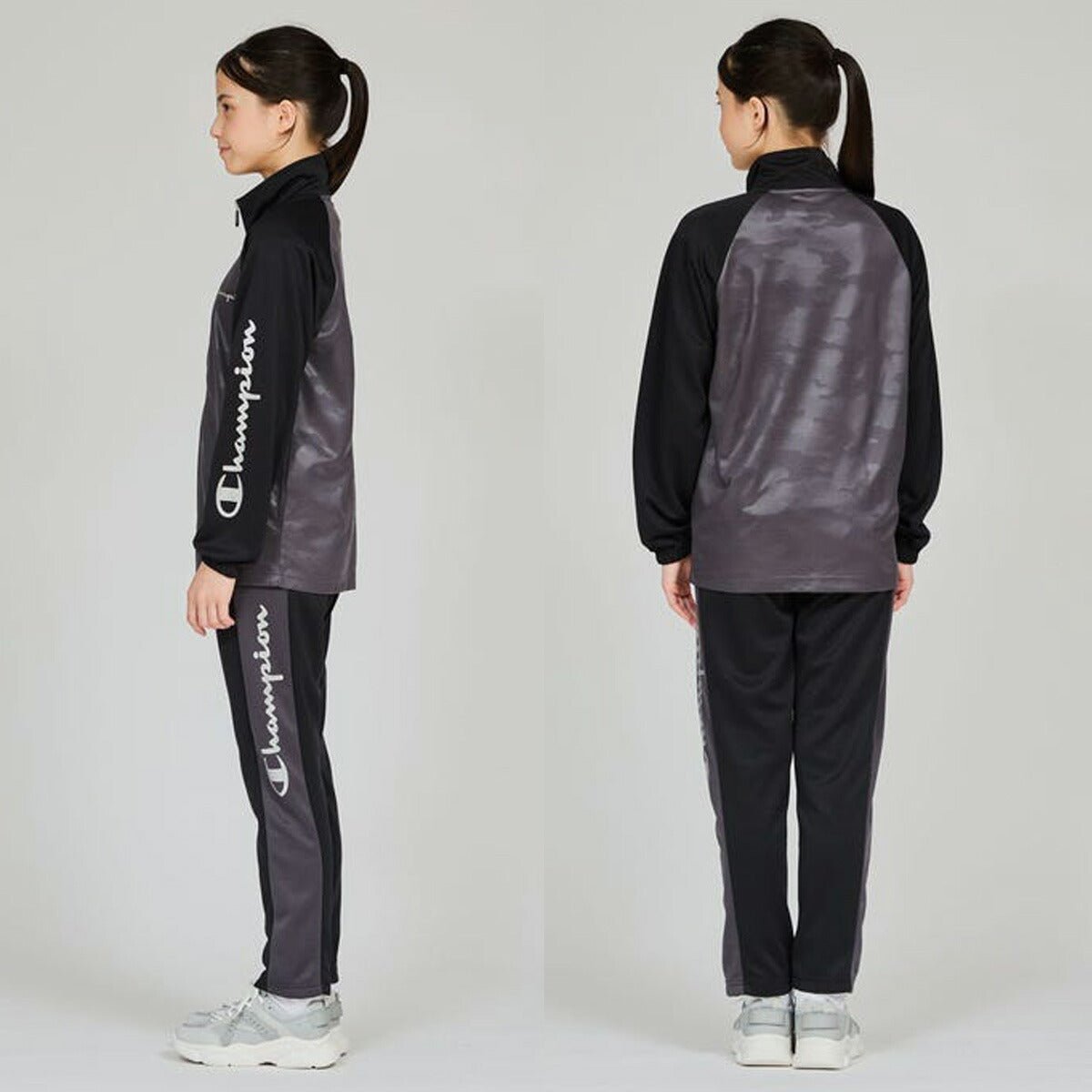 チャンピオン ジャージ上下 スポーツ ジャージ 上下 セットアップ ジュニア ブランド Champion フルジップ 吸汗 速乾 袖ロゴ トラックスーツ カモ 迷彩 CKBSW05 あす楽 3ds SALE セール 上下セット 男 女の子 キッズ スポーツウェア トレーニングウェア おしゃれ - 【公式】限定ジャージのタケスポ（Limited jersey takespo）