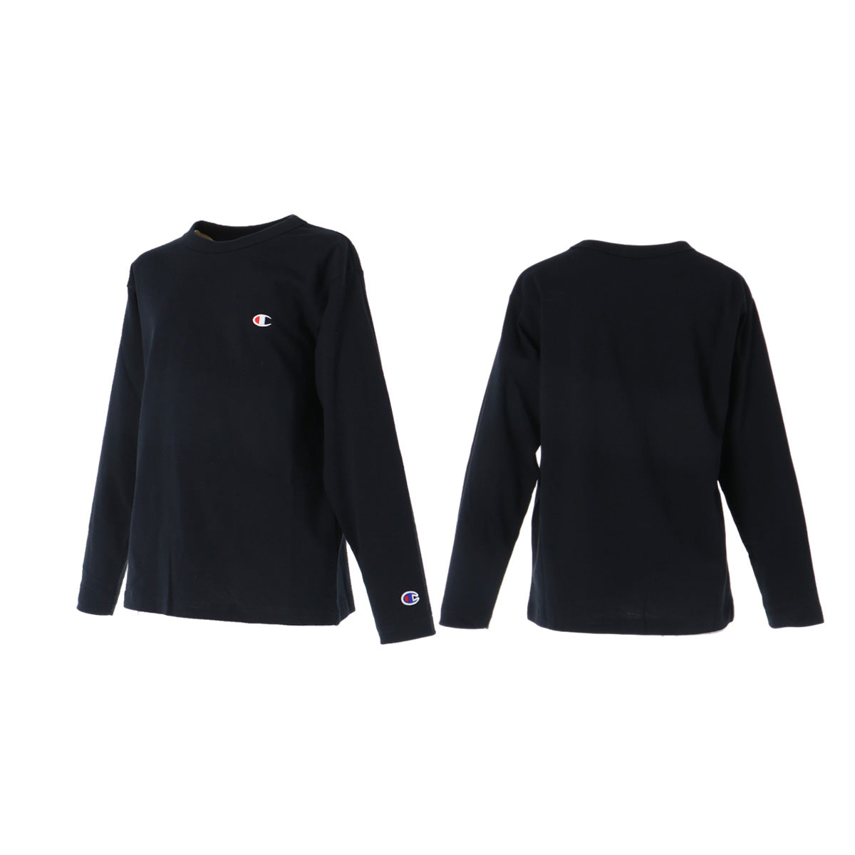 ロンT 長袖Tシャツ キッズ チャンピオン スポーツ ブランド Tシャツ ロンティー ロングTシャツ ジュニア 長袖 Champion コットン100 綿100 黒 白 ワンポイント CKE401 グレー ブラック ホワイト 男