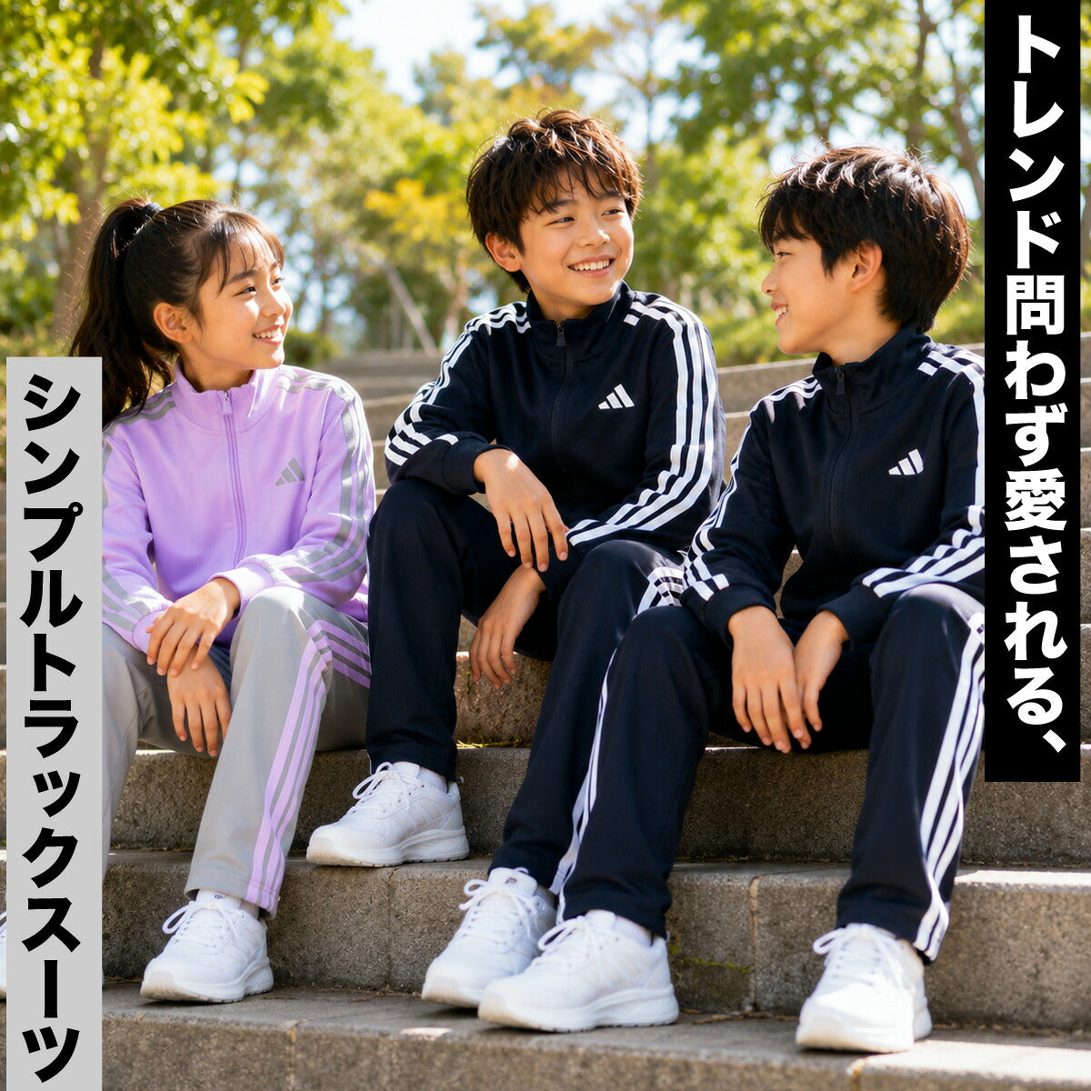 アディダス ジャージ上下 ジャージ 上下 セットアップ ジュニア ブランド adidas 子供 長袖 3ストライプス スリーストライプス サイドライン 黒 トラックスーツ CL422 ブラック ネイビー パープル 上下セット