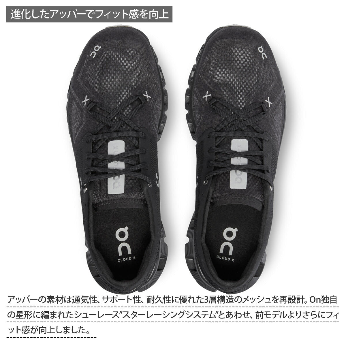 オン シューズ メンズ Cloud X 3 クラウドエックス3 ブラック ホワイト CLOUDXM