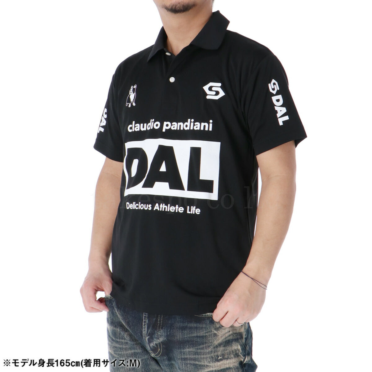 サッカージャンキー ポロシャツ メンズ Delicious Athlete Life ブラック ホワイト CP25A21