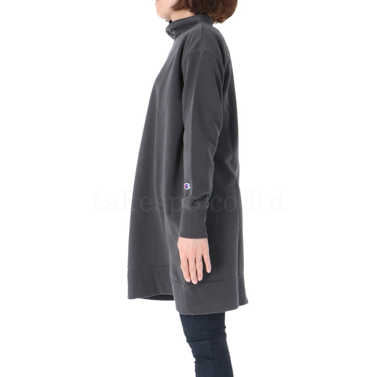 チャンピオン スウェットシャツ レディース TWT HALF ZIP ブラック カーキグリーン CWAS003