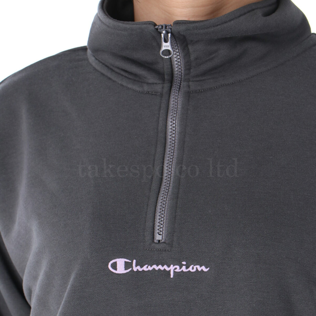 チャンピオン スウェットシャツ レディース TWT HALF ZIP ブラック カーキグリーン CWAS003