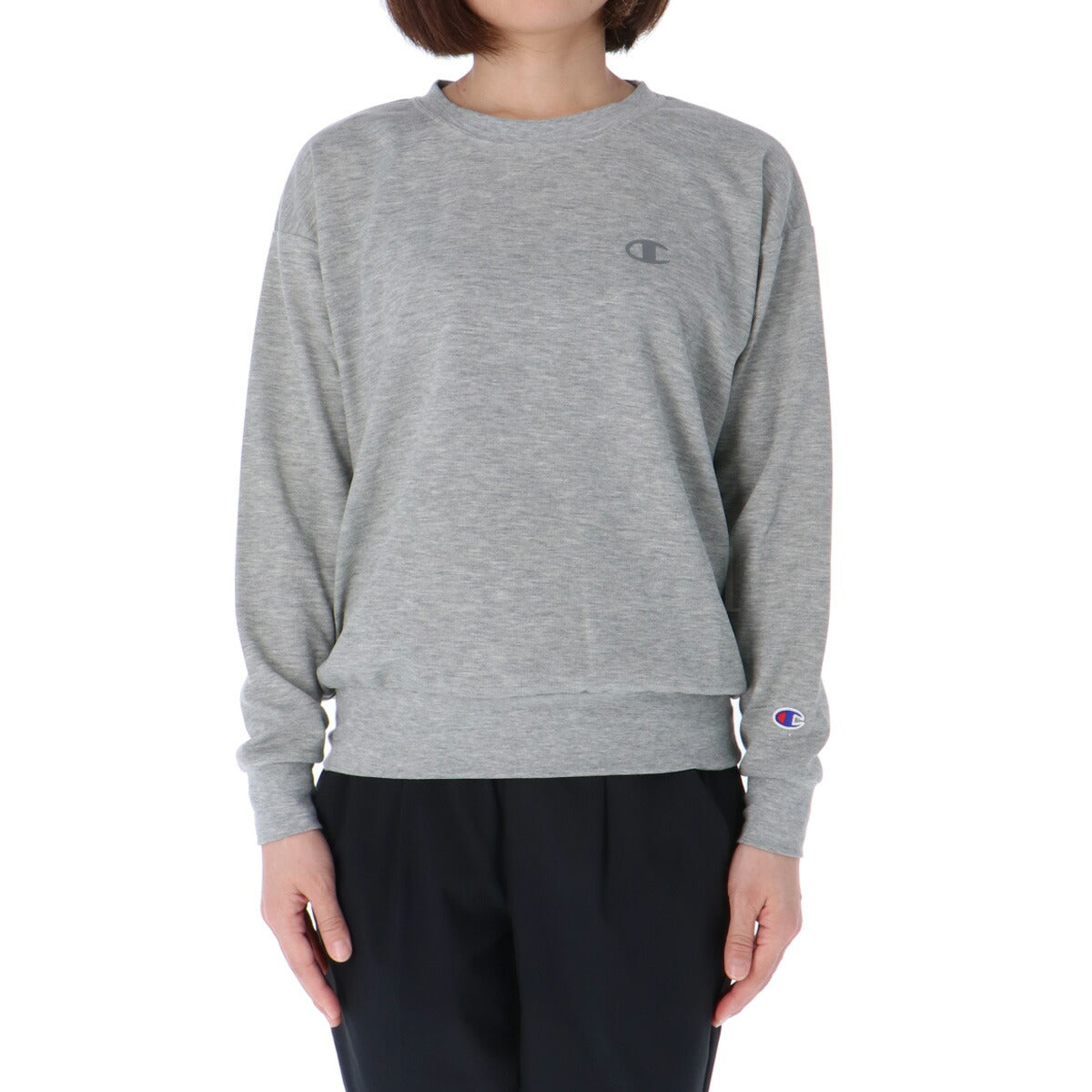 チャンピオン Tシャツ レディース LONG SLEEVE SHIRT グレー ブラック カーキグリーン CWAS405