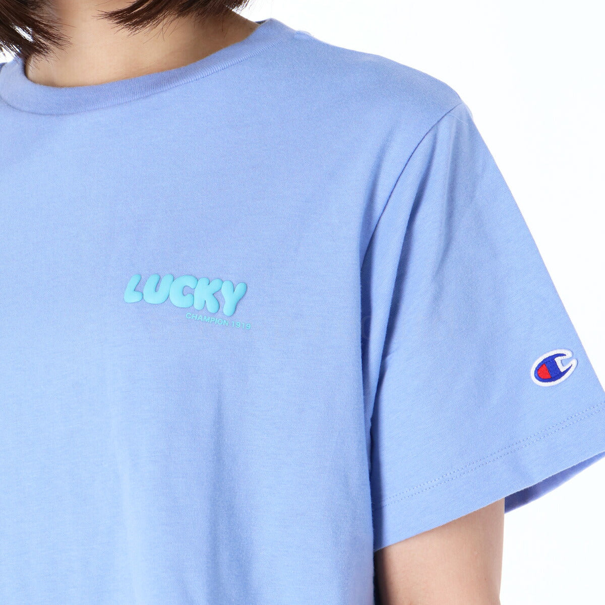 チャンピオン Tシャツ レディース ロゴ ネイビー ホワイト ブルー イエロー CWB313