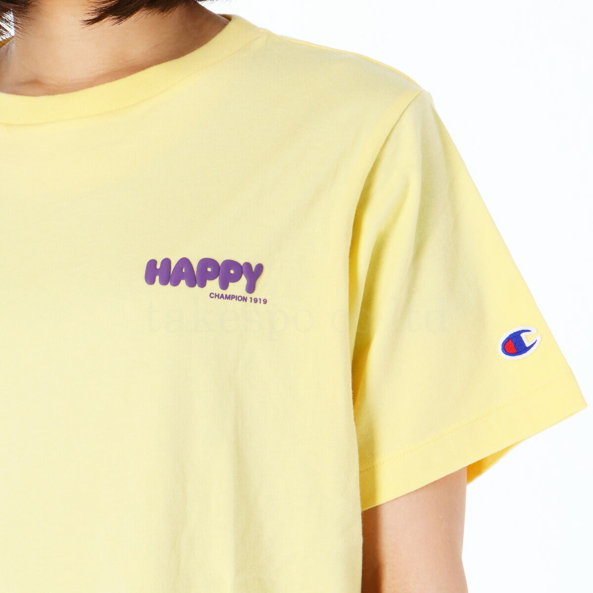 チャンピオン Tシャツ レディース ロゴ ネイビー ホワイト ブルー イエロー CWB313