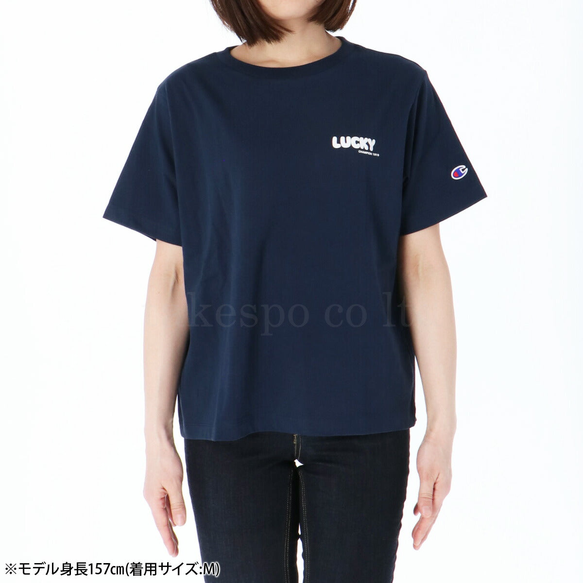 チャンピオン Tシャツ レディース ロゴ ネイビー ホワイト ブルー イエロー CWB313