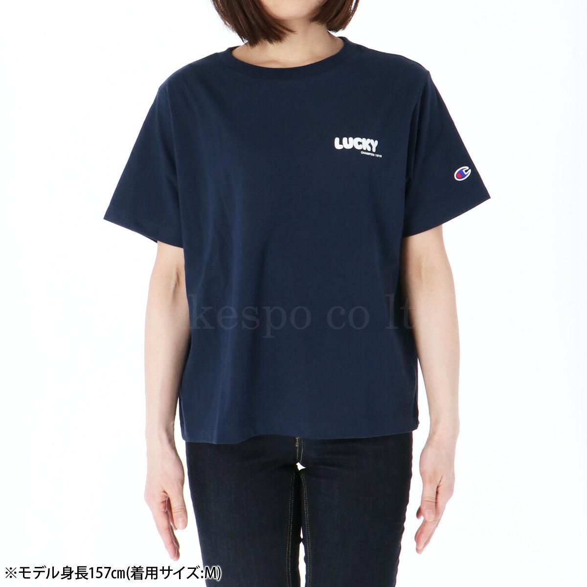 チャンピオン Tシャツ レディース ロゴ ネイビー ホワイト ブルー イエロー CWB313