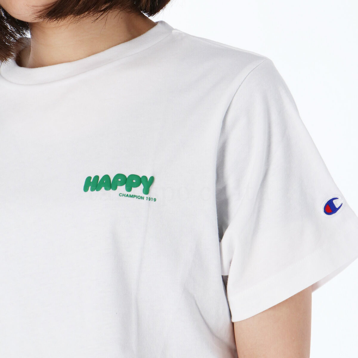 チャンピオン Tシャツ レディース ロゴ ネイビー ホワイト ブルー イエロー CWB313