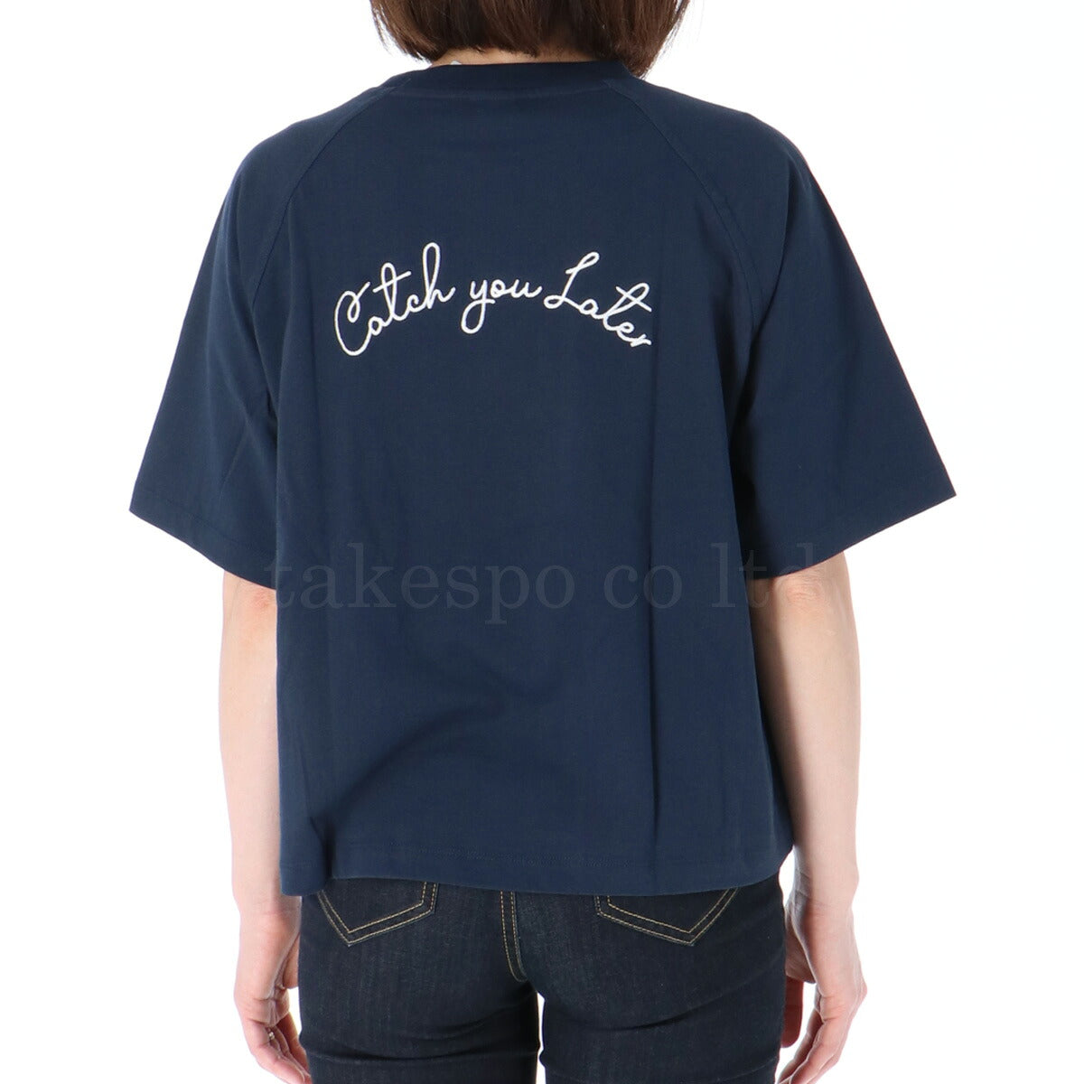チャンピオン Tシャツ レディース ロゴ ネイビー ホワイト ブルー CWB314