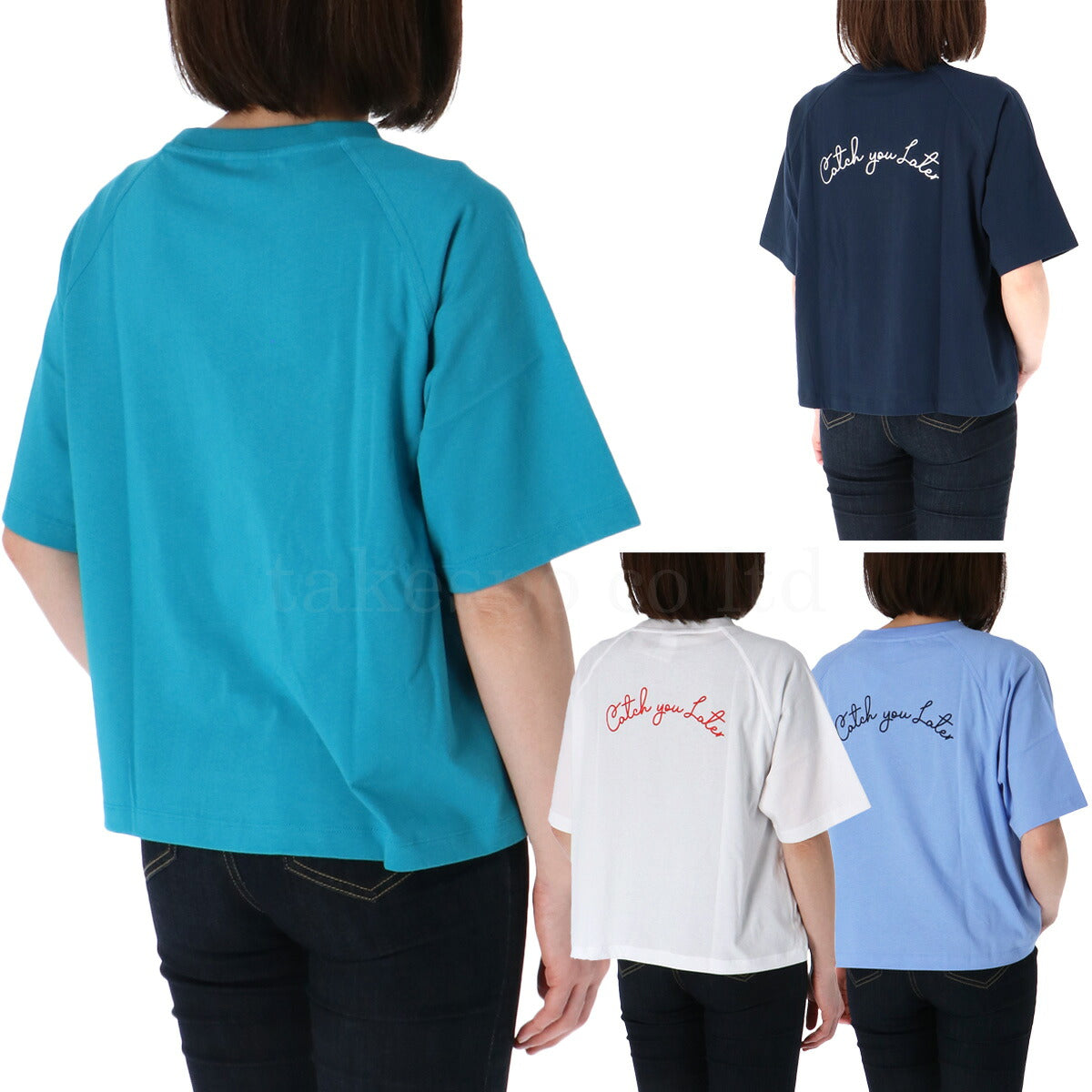 チャンピオン Tシャツ レディース ロゴ ネイビー ホワイト ブルー CWB314