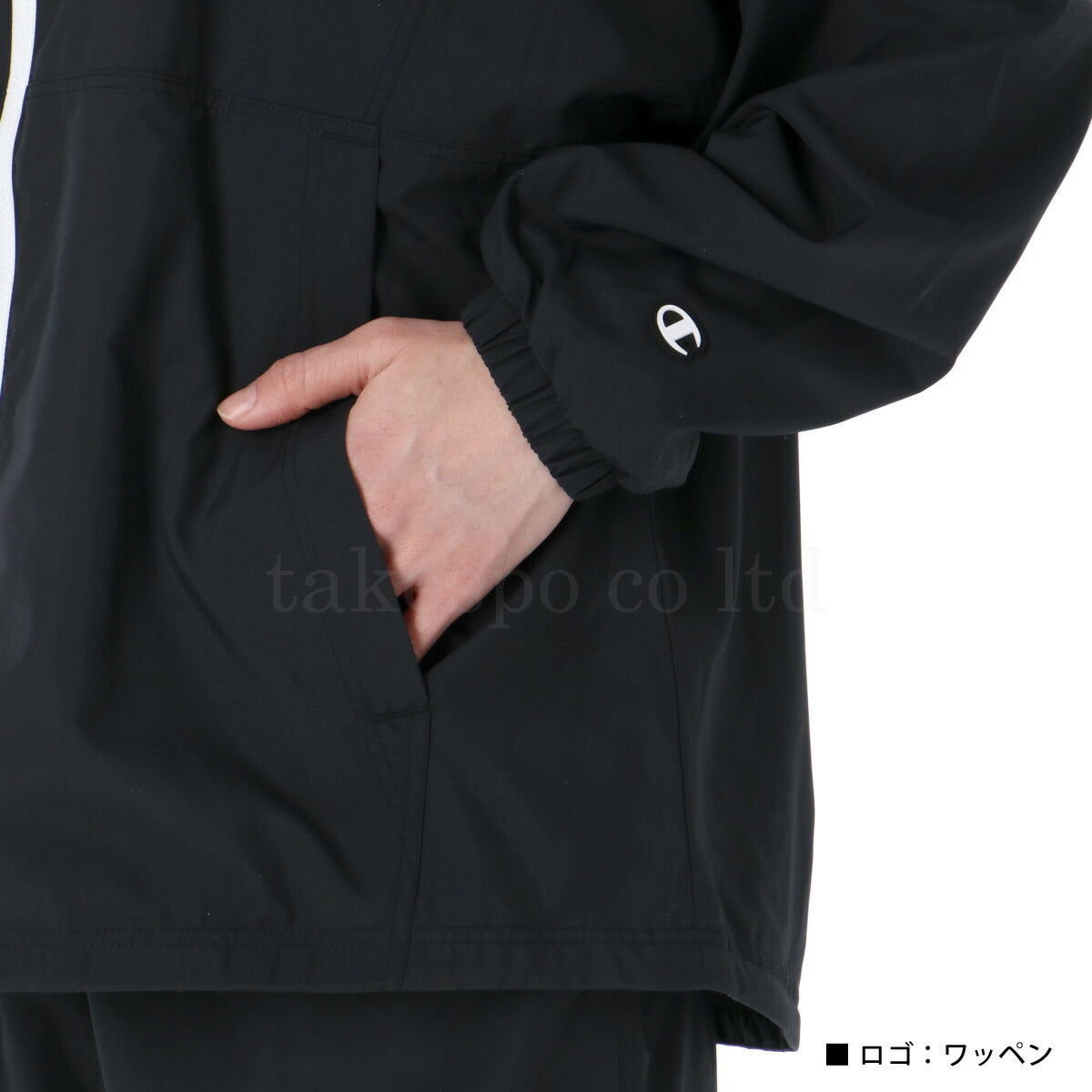 チャンピオン ウインドジャケット レディース ジップ ブラック ベージュ CWBSC01